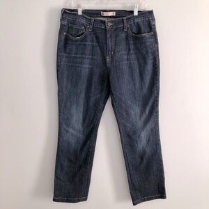 Levi’s Blue Dark Wash 515 Bootcut Jeans with Stud Detailed Back Flap Pockets 14